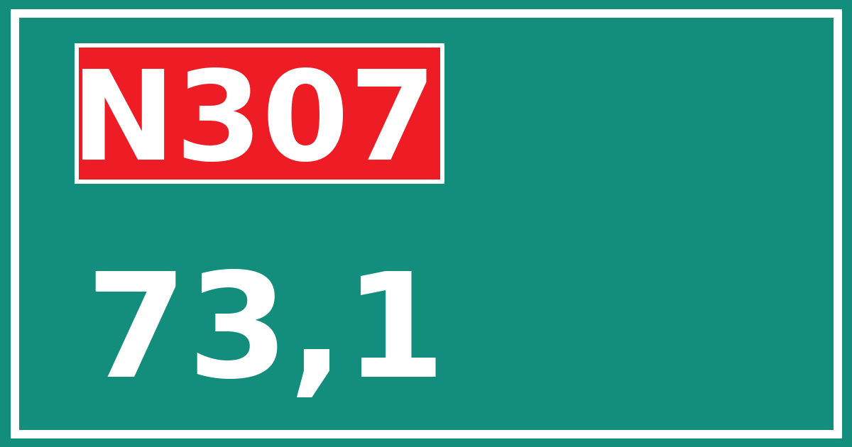 Hectometerbord N307 73,1