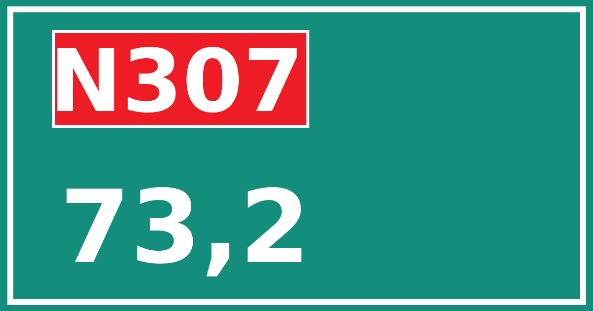 Hectometerbord N307 73,2