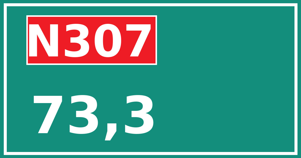 Hectometerbord N307 73,3