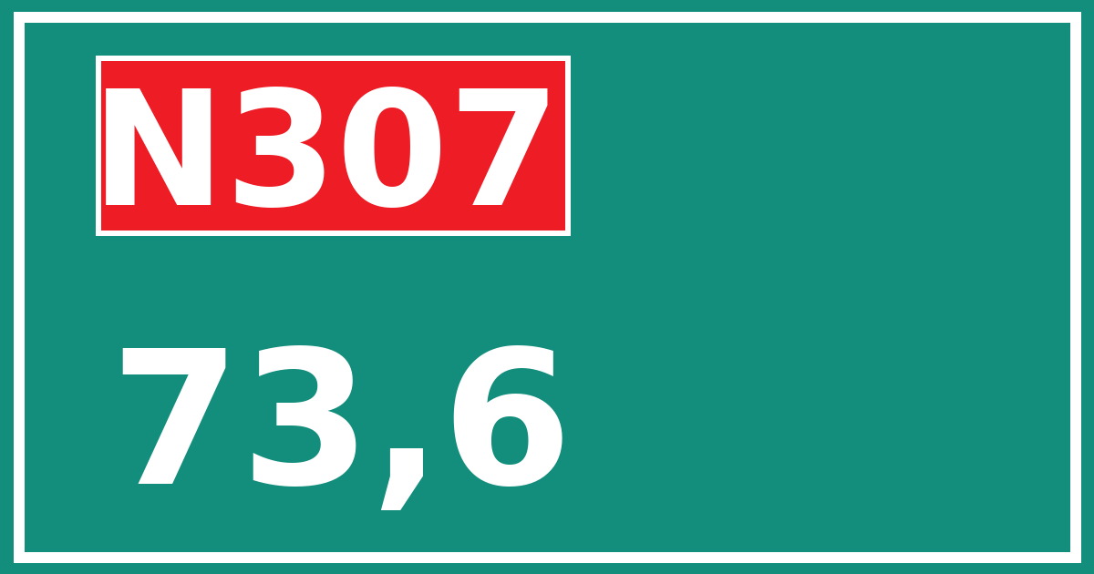 Hectometerbord N307 73,6