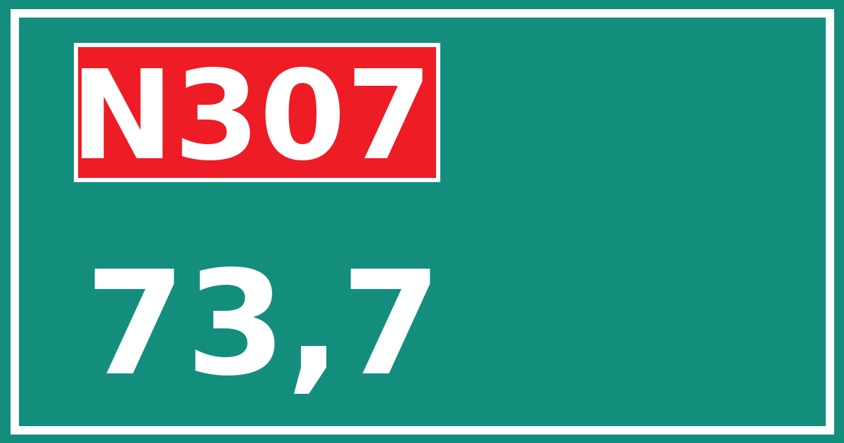 Hectometerbord N307 73,7