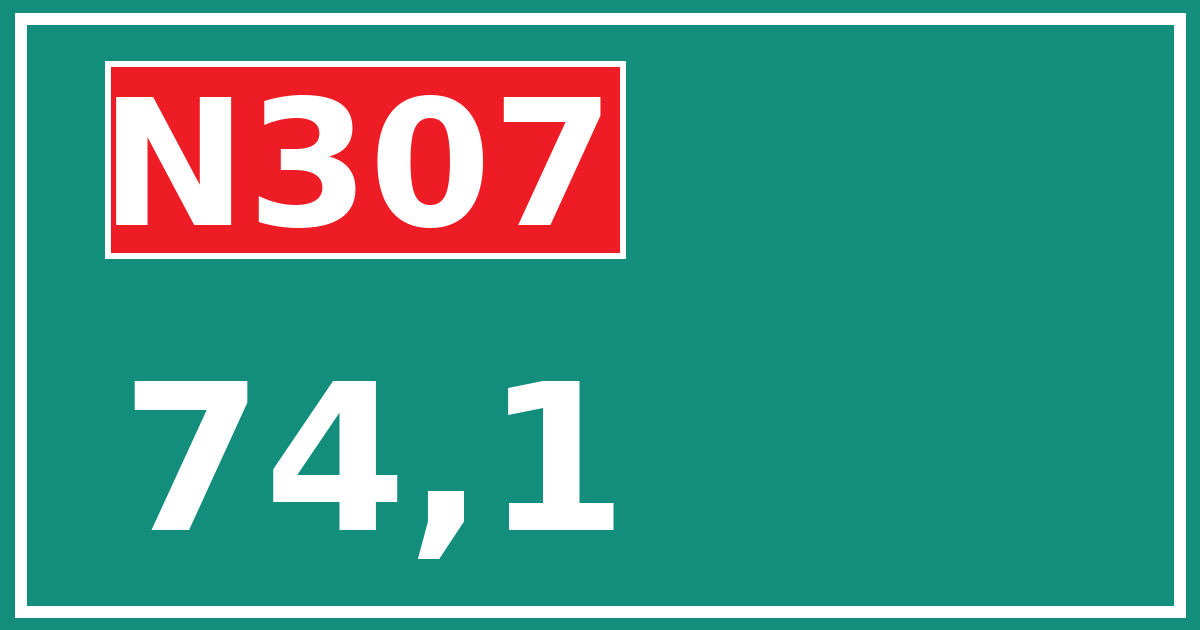 Hectometerbord N307 74,1