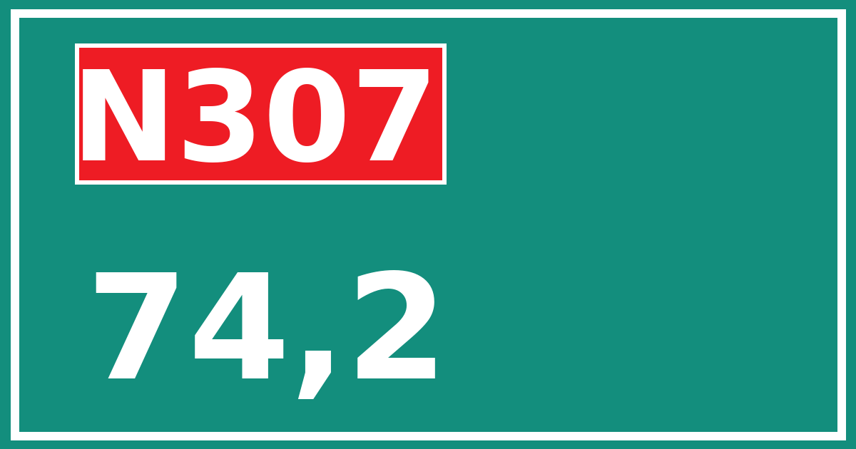 Hectometerbord N307 74,2