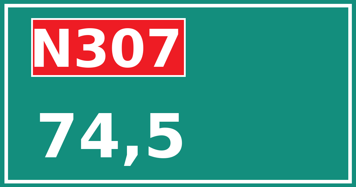 Hectometerbord N307 74,5