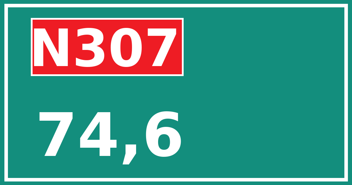 Hectometerbord N307 74,6