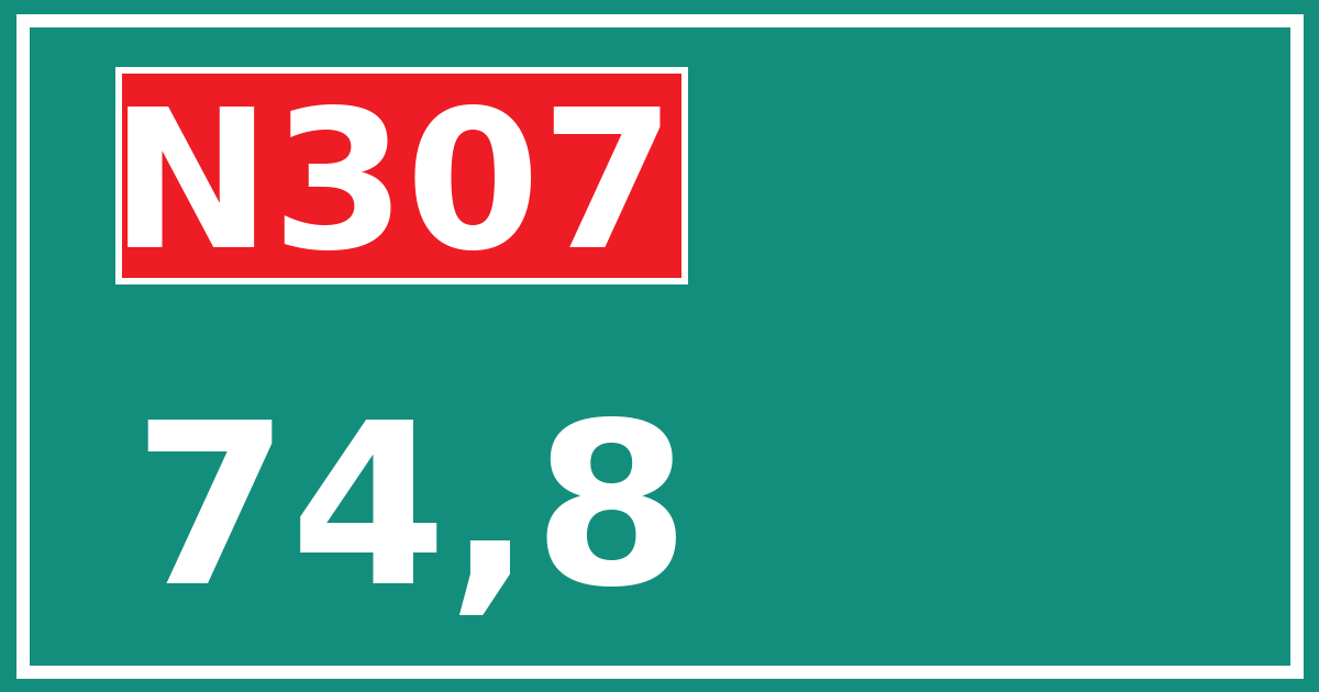 Hectometerbord N307 74,8