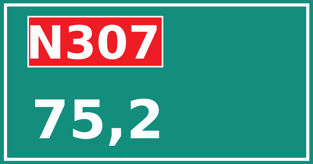Hectometerbord N307 75,2