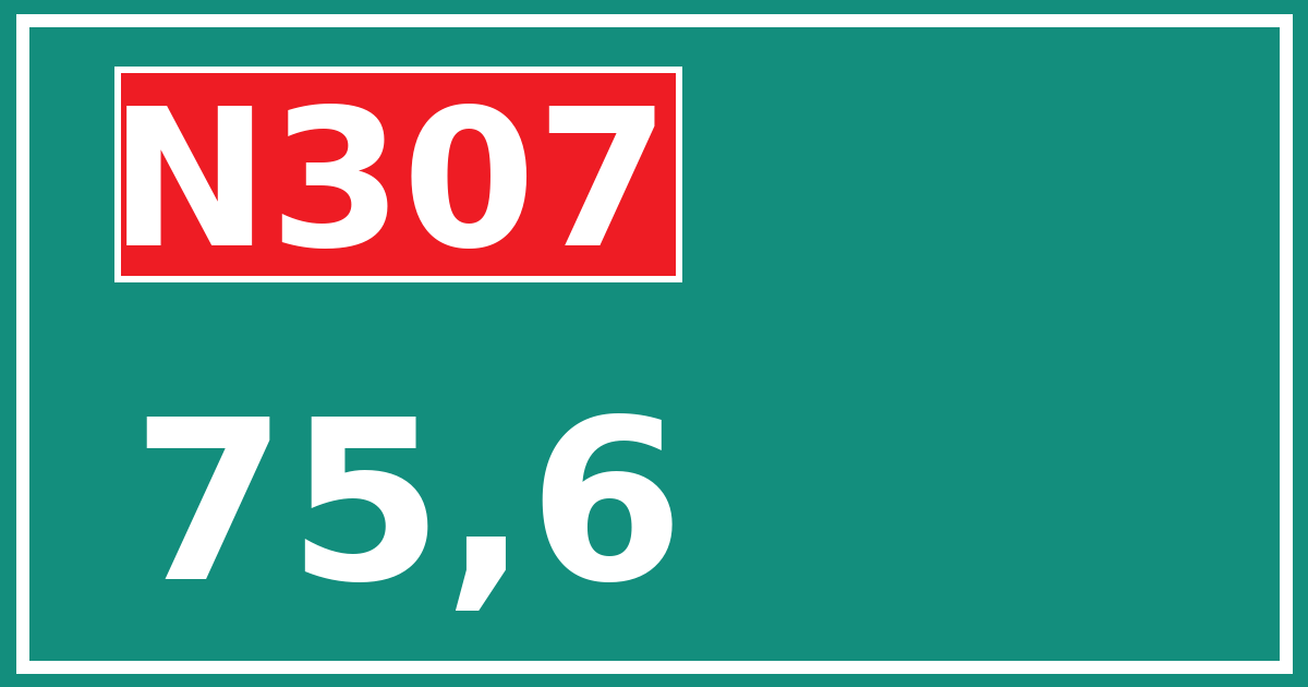 Hectometerbord N307 75,6