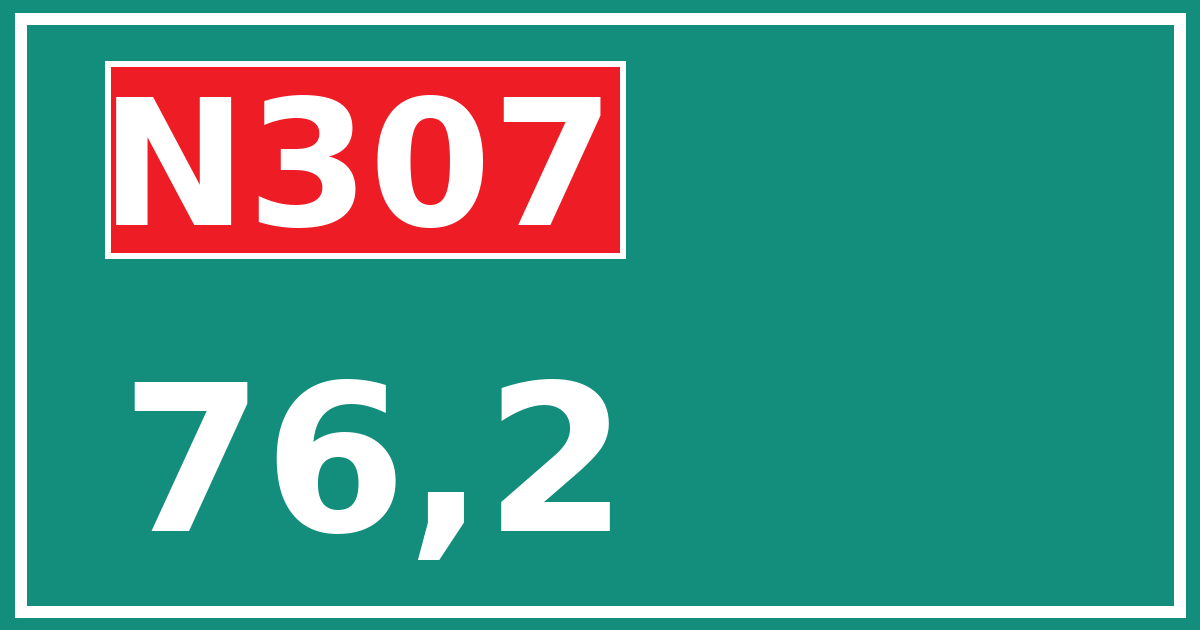 Hectometerbord N307 76,2
