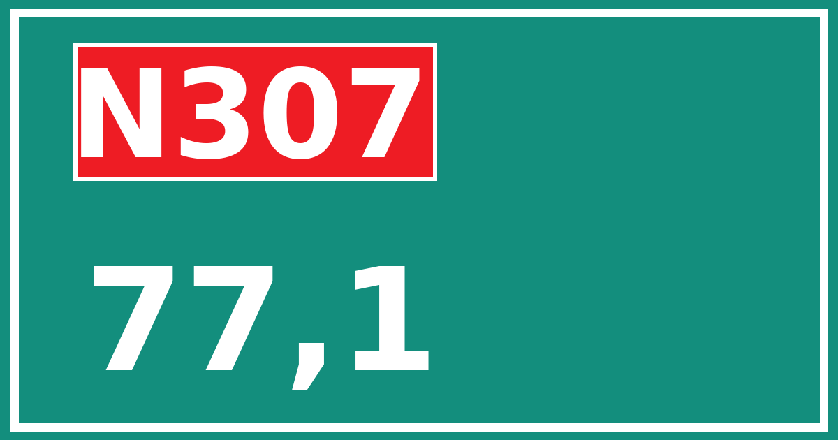 Hectometerbord N307 77,1