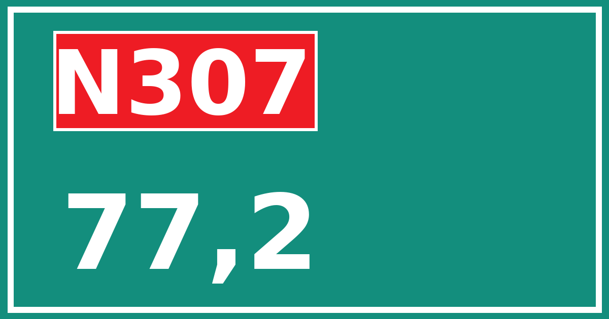 Hectometerbord N307 77,2