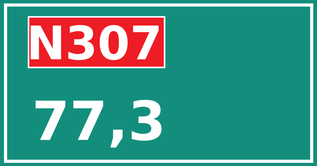 Hectometerbord N307 77,3