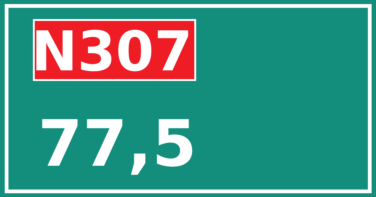 Hectometerbord N307 77,5