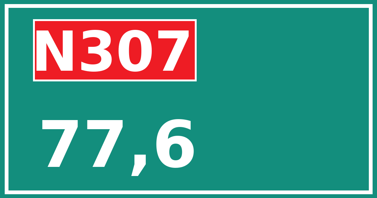 Hectometerbord N307 77,6