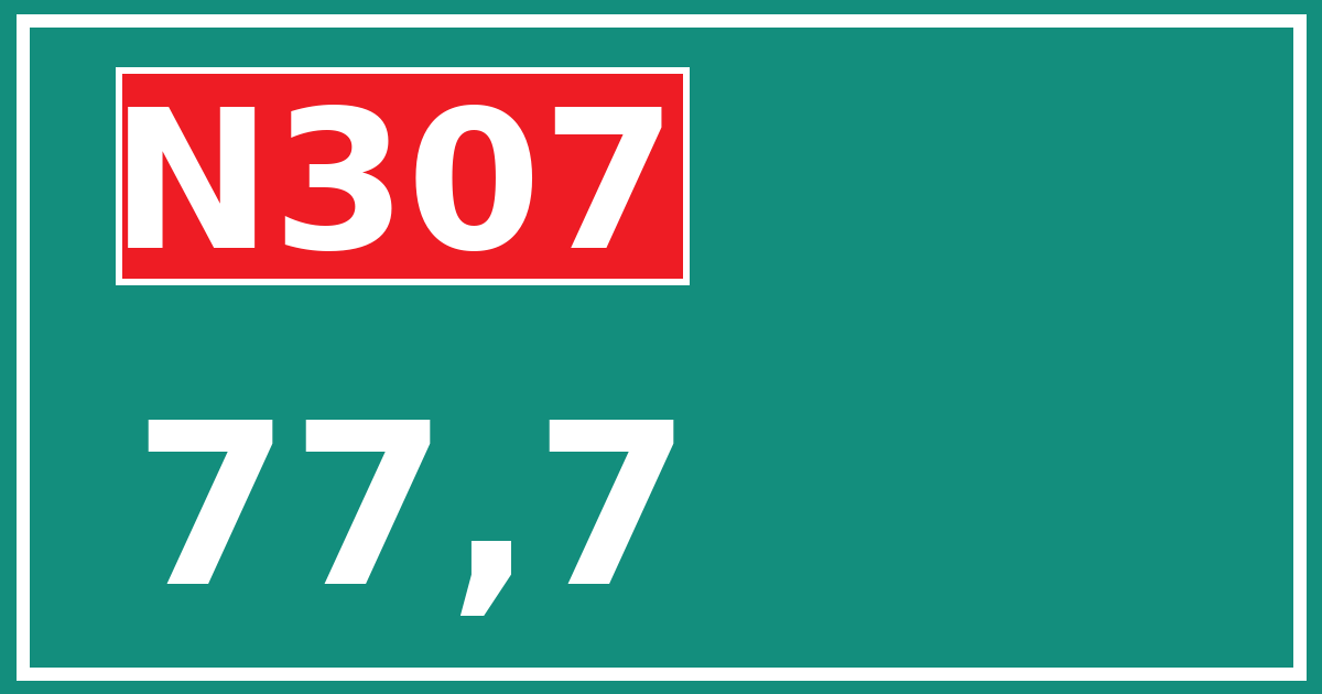 Hectometerbord N307 77,7