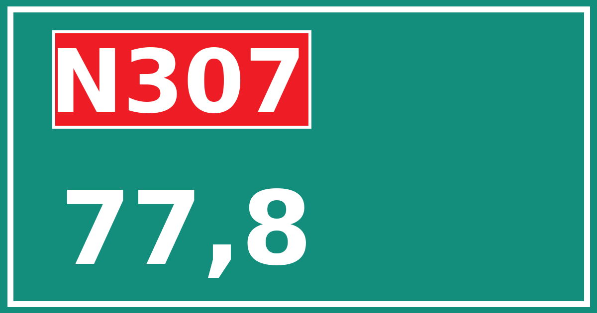 Hectometerbord N307 77,8