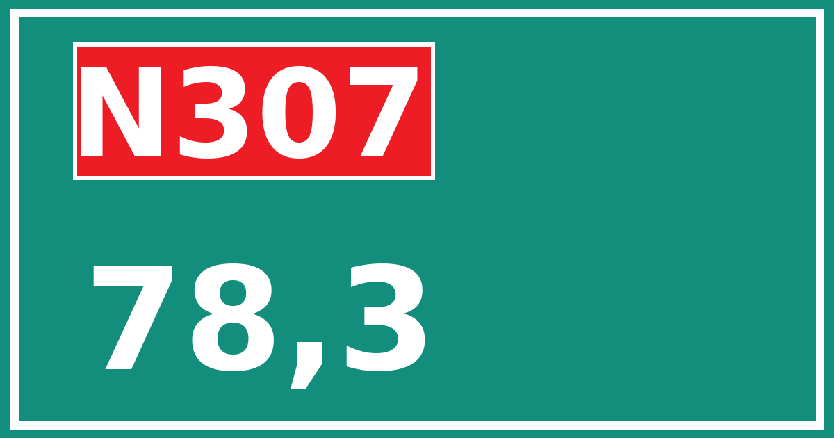 Hectometerbord N307 78,3
