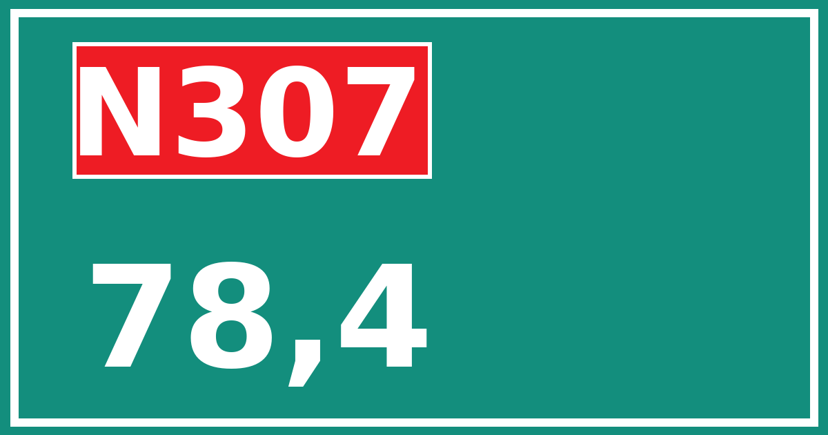 Hectometerbord N307 78,4