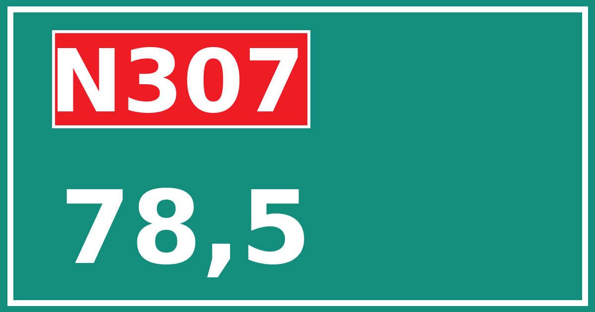 Hectometerbord N307 78,5
