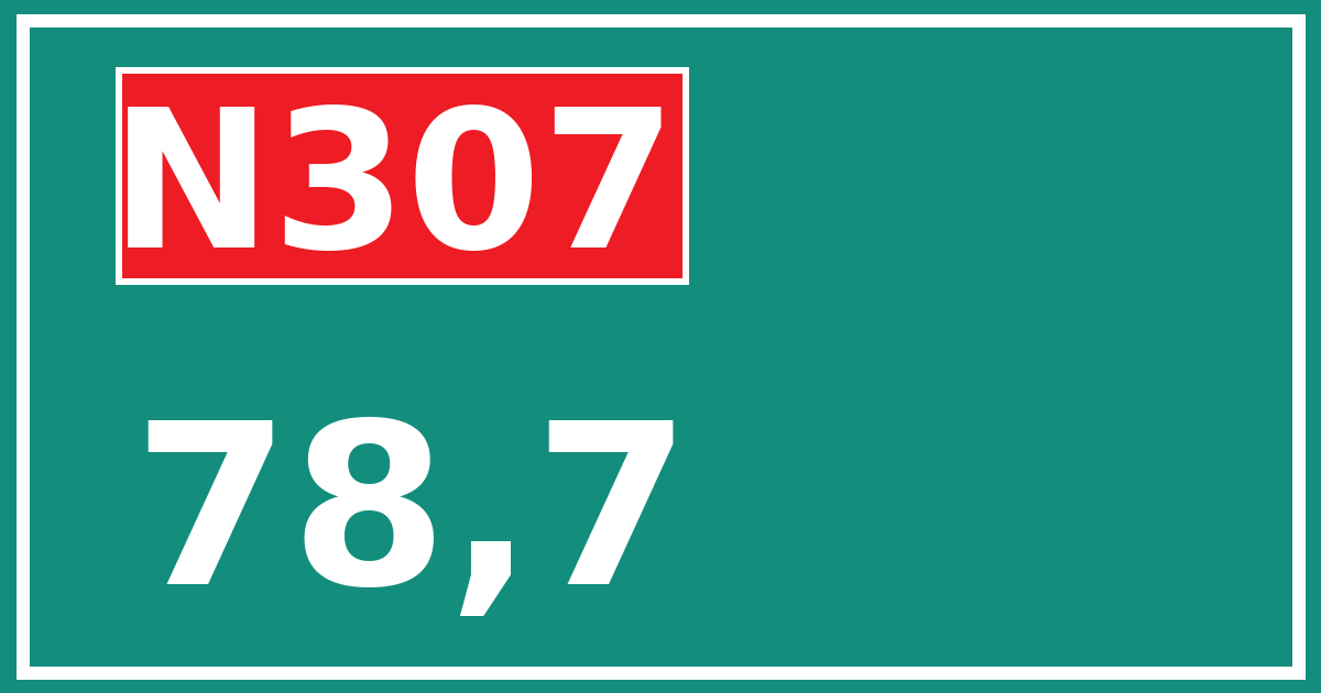 Hectometerbord N307 78,7