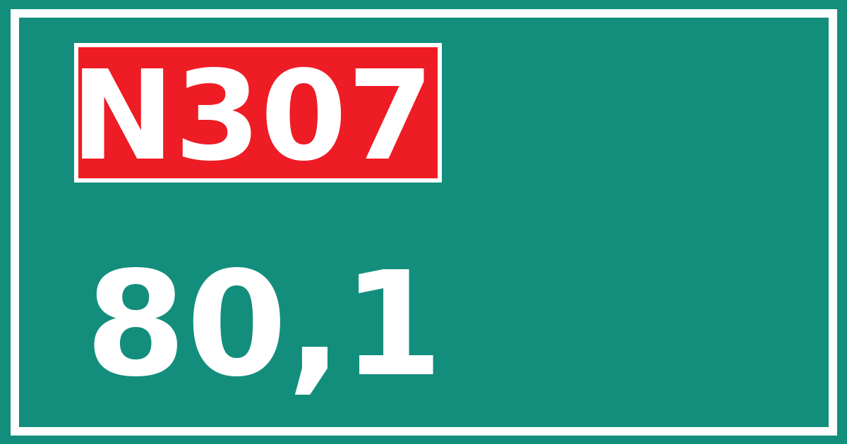 Hectometerbord N307 80,1
