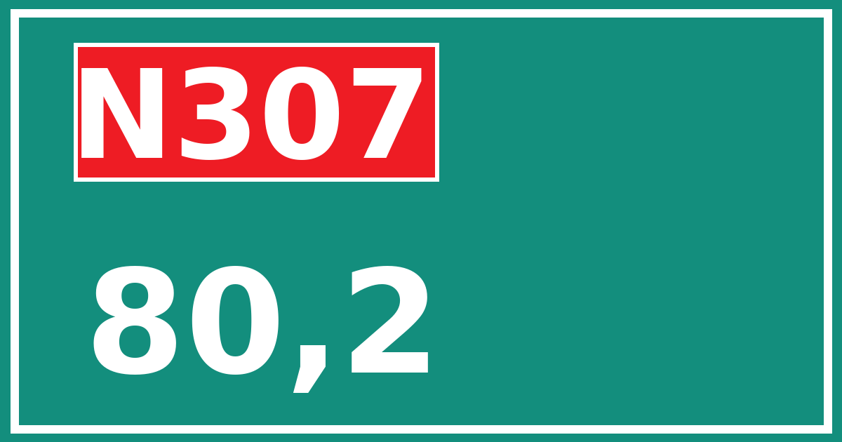 Hectometerbord N307 80,2