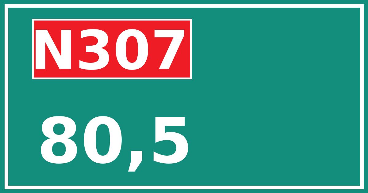 Hectometerbord N307 80,5