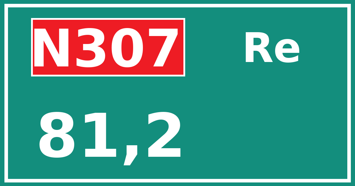 Hectometerbord N307 81,2 zijde Re