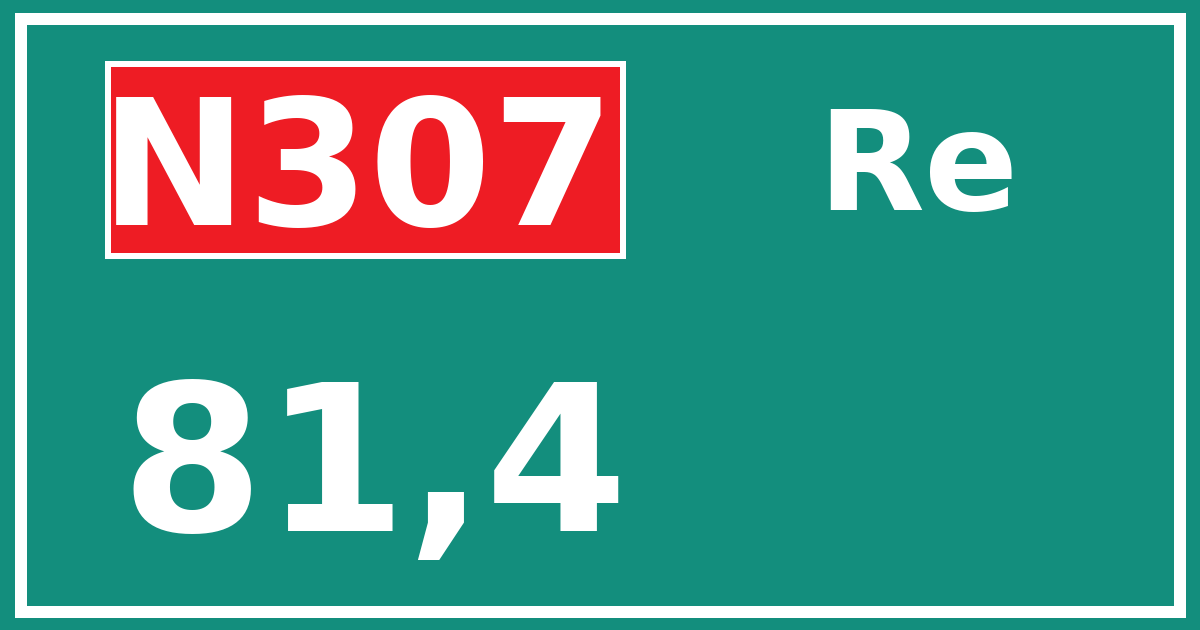 Hectometerbord N307 81,4 zijde Re