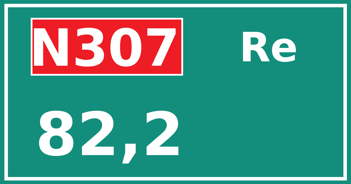 Hectometerbord N307 82,2 zijde Re