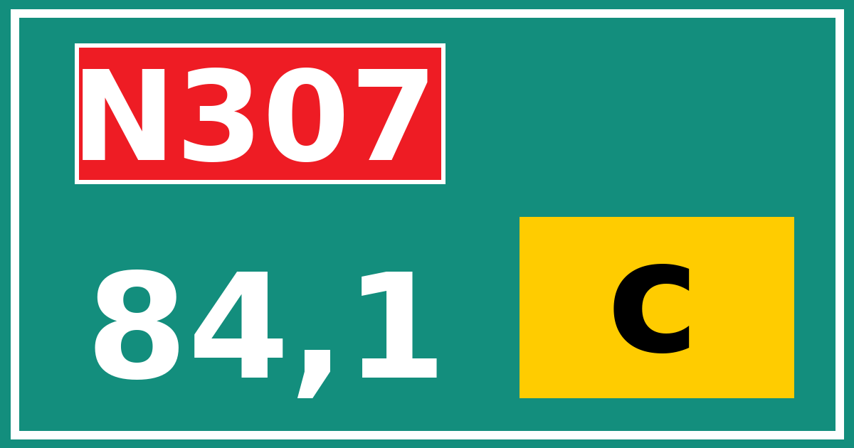Hectometerbord N307 84,1 letter c