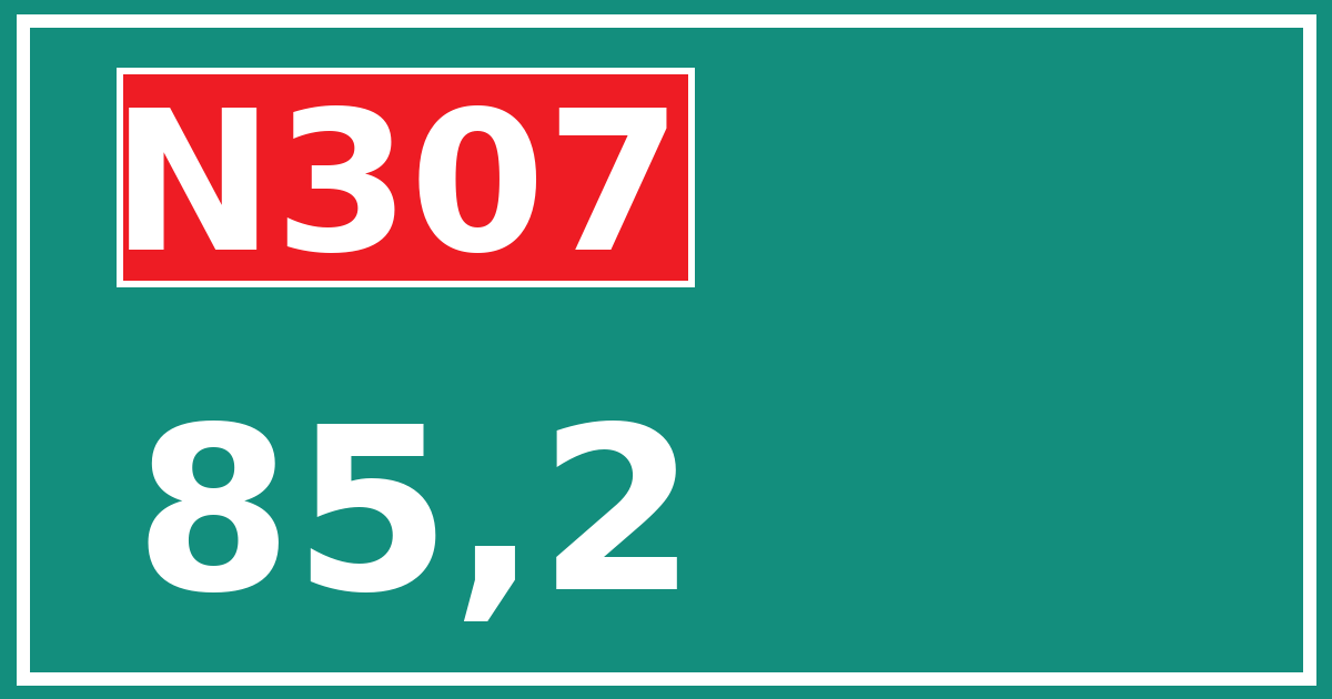 Hectometerbord N307 85,2