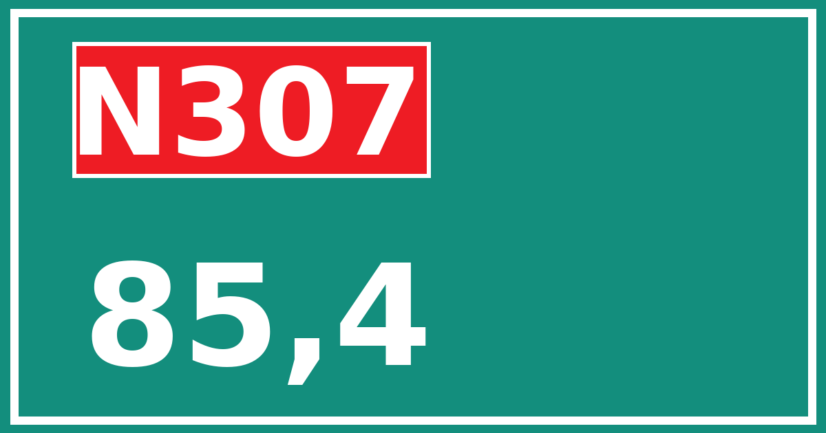 Hectometerbord N307 85,4