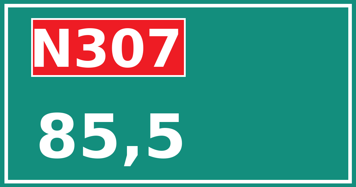 Hectometerbord N307 85,5