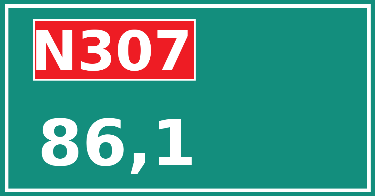 Hectometerbord N307 86,1