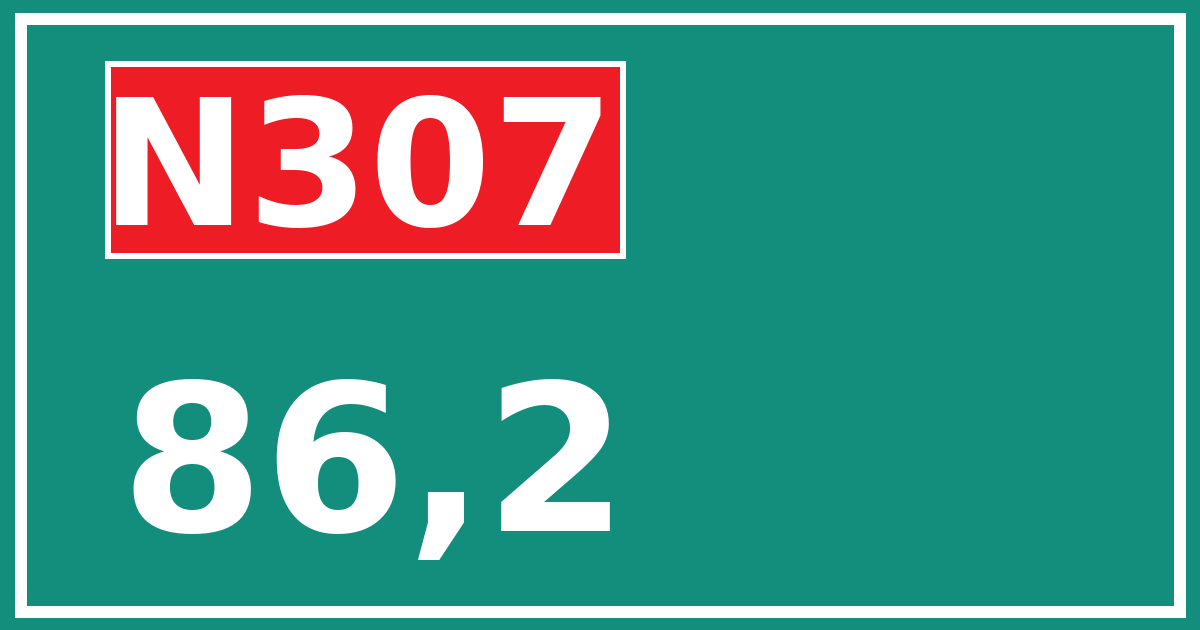 Hectometerbord N307 86,2
