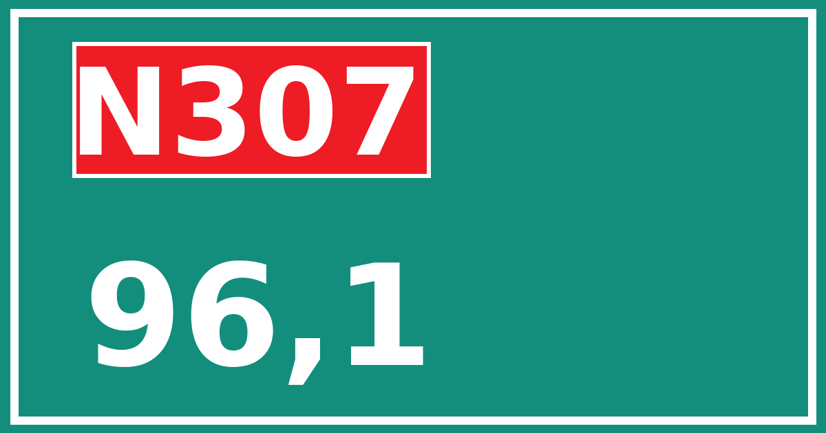 Hectometerbord N307 96,1