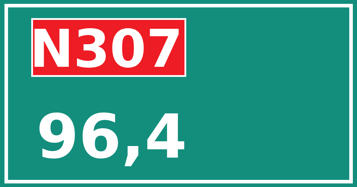 Hectometerbord N307 96,4