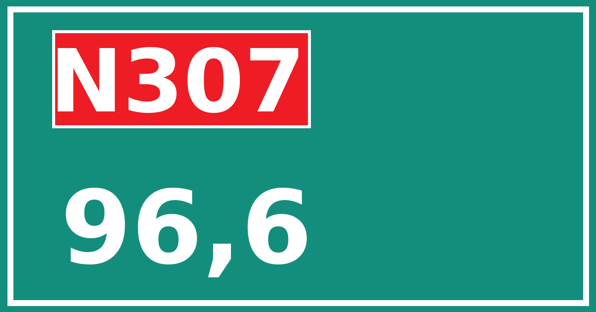 Hectometerbord N307 96,6