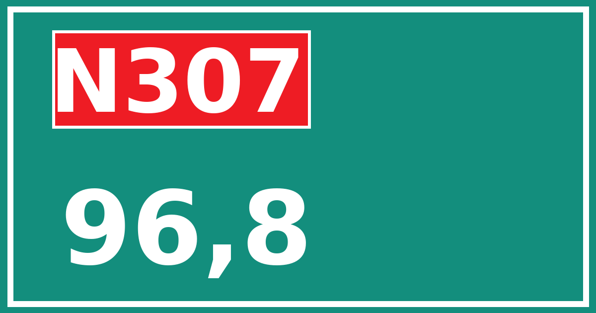 Hectometerbord N307 96,8