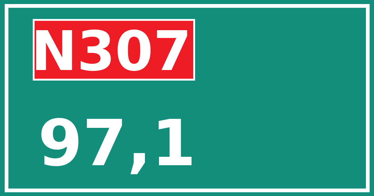 Hectometerbord N307 97,1