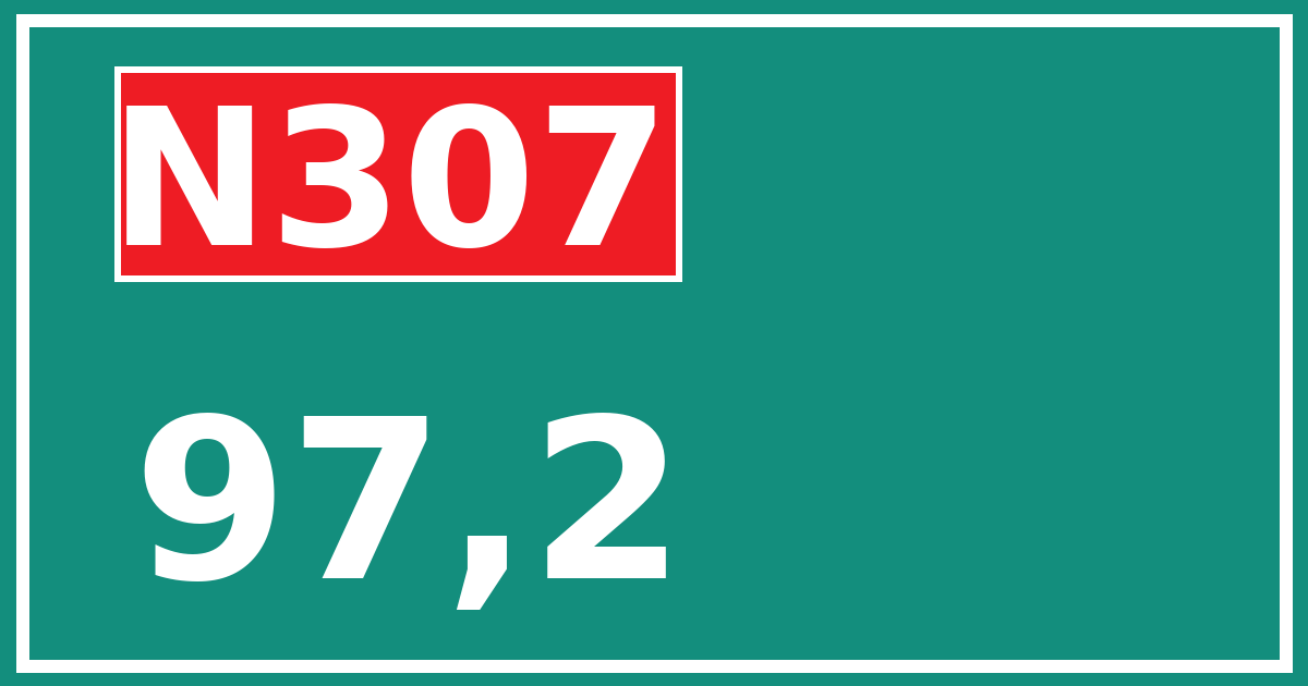 Hectometerbord N307 97,2