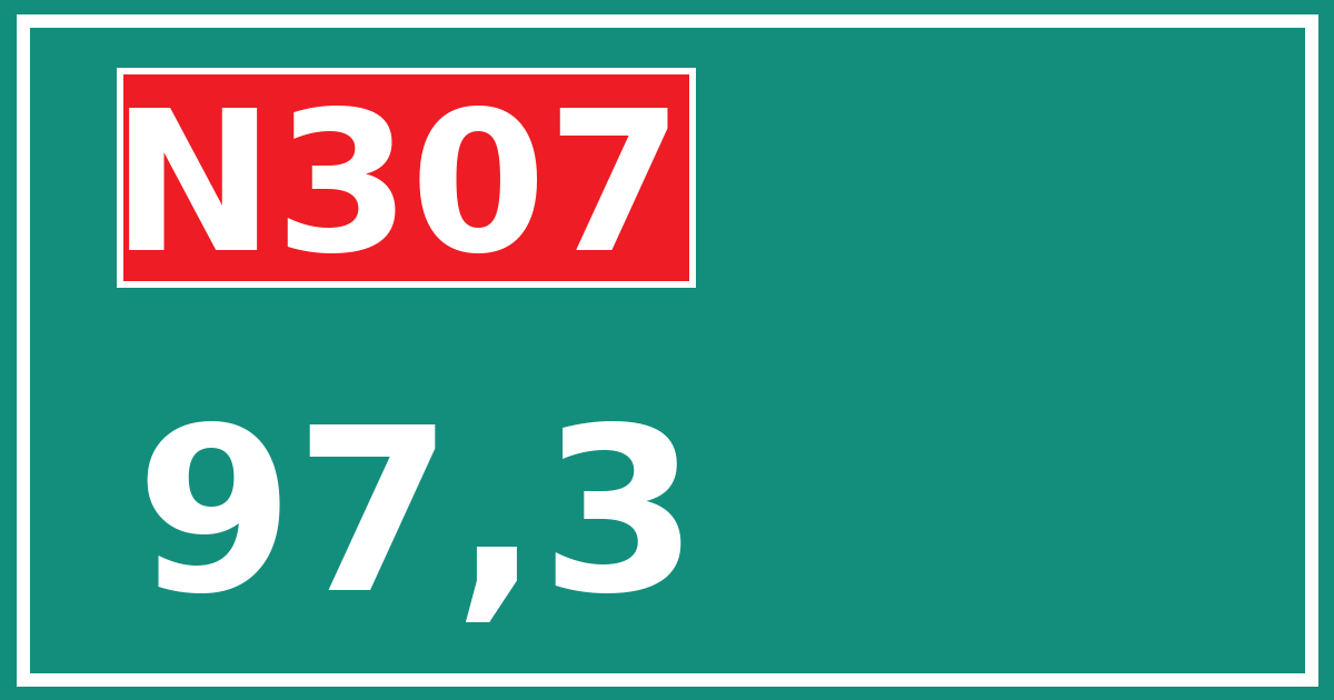 Hectometerbord N307 97,3