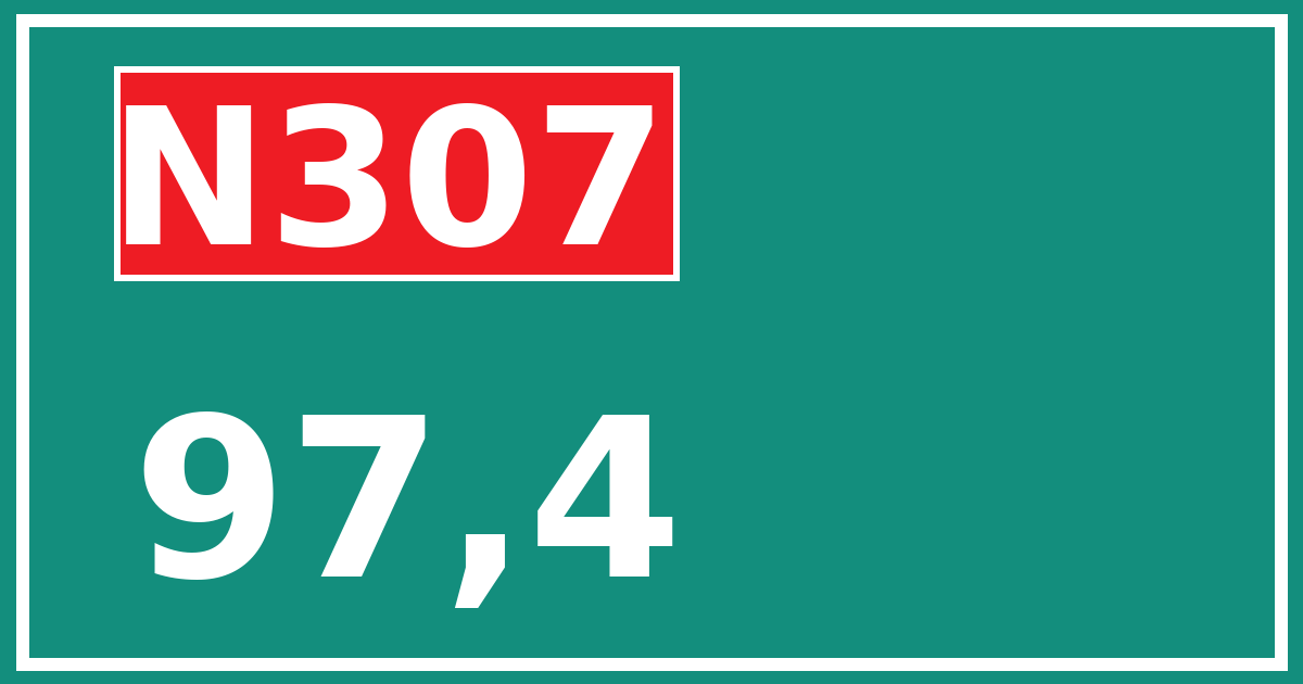 Hectometerbord N307 97,4