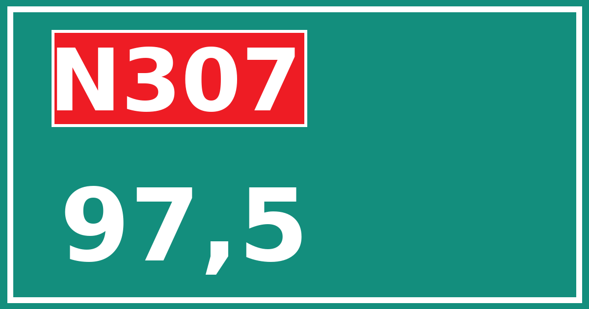 Hectometerbord N307 97,5