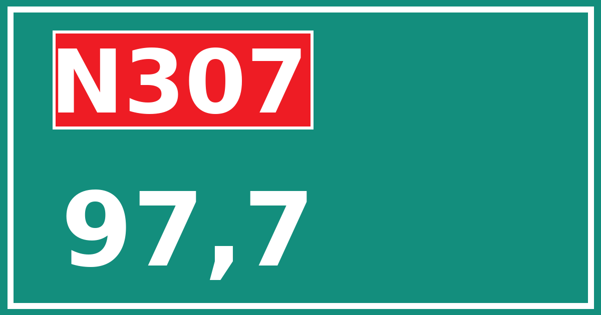 Hectometerbord N307 97,7