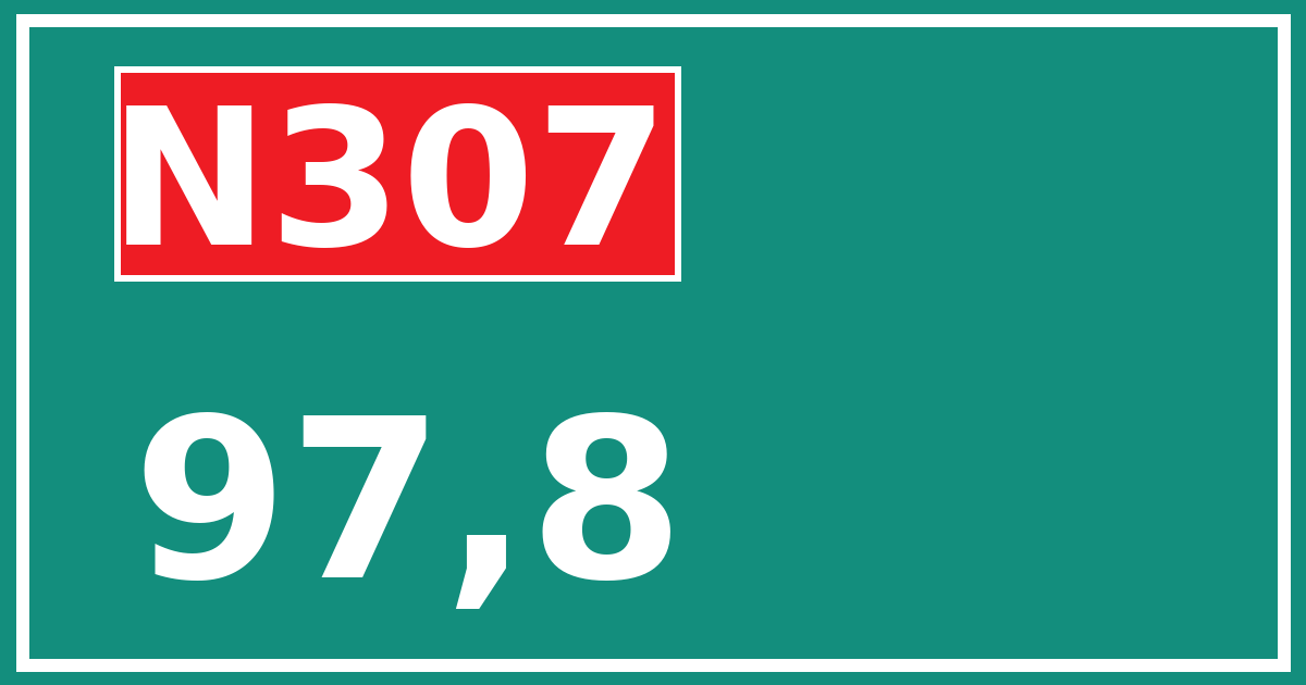Hectometerbord N307 97,8