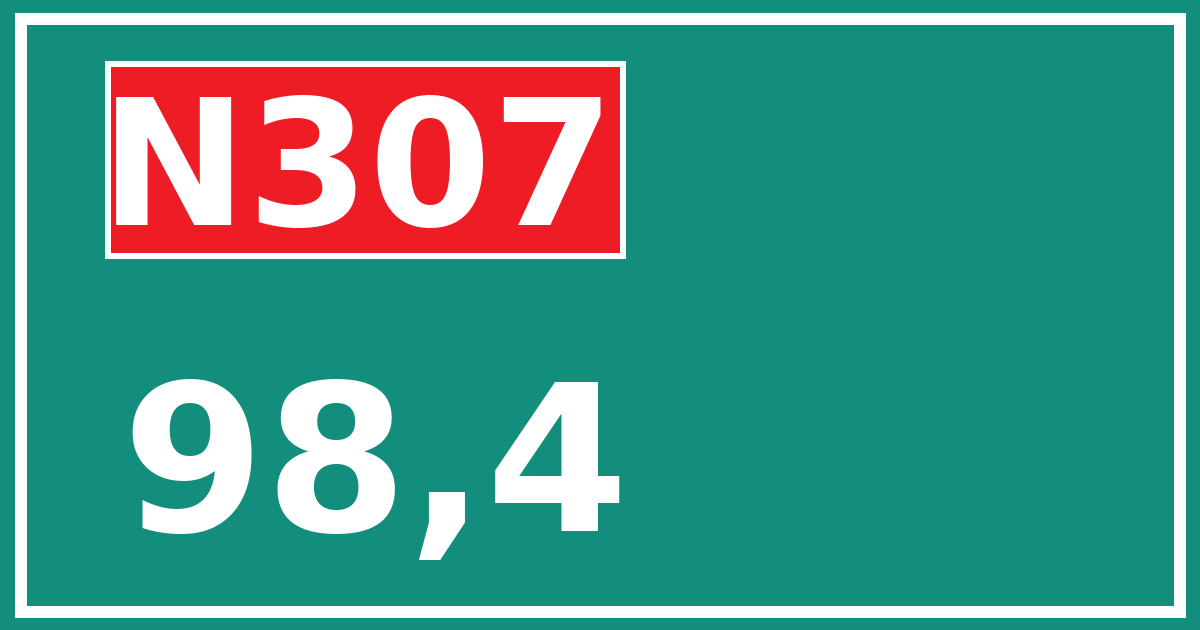 Hectometerbord N307 98,4
