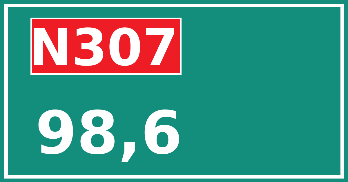 Hectometerbord N307 98,6