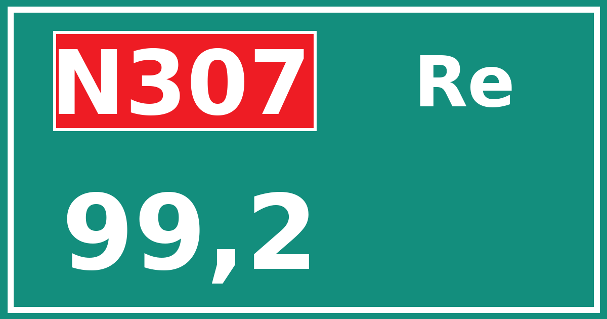 Hectometerbord N307 99,2 zijde Re